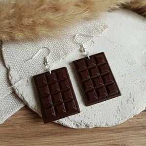 Chocolate Bar - Resin Handmade Earrings - 3 Flavors